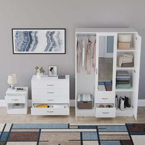 Vida Designs (White) Vida Designs Riano 3 Piece Bedroom Set 14 2