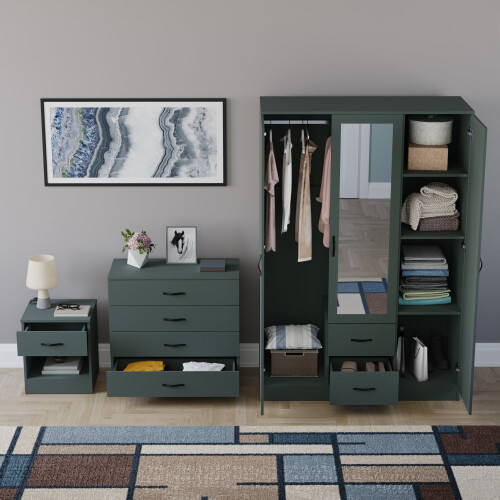Vida Designs (Jasper Green) Vida Designs Riano 3 Piece Bedroom Set 14 2
