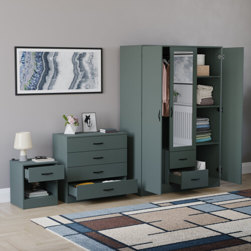 Vida Designs (Jasper Green) Vida Designs Riano 3 Piece Bedroom Set 14 1