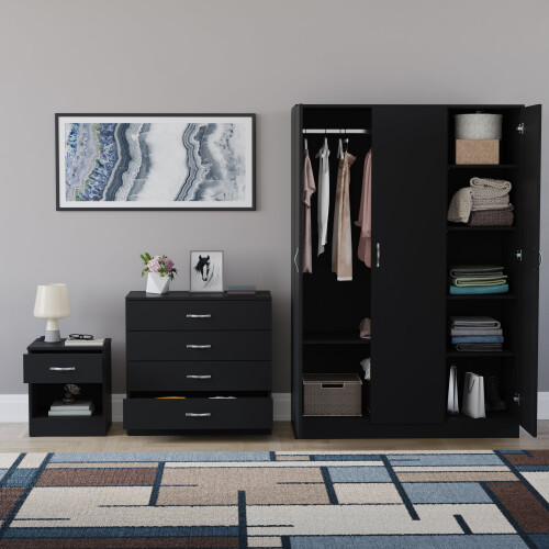 Vida Designs (Black) Vida Designs Riano 3 Piece Bedroom Set 8 2