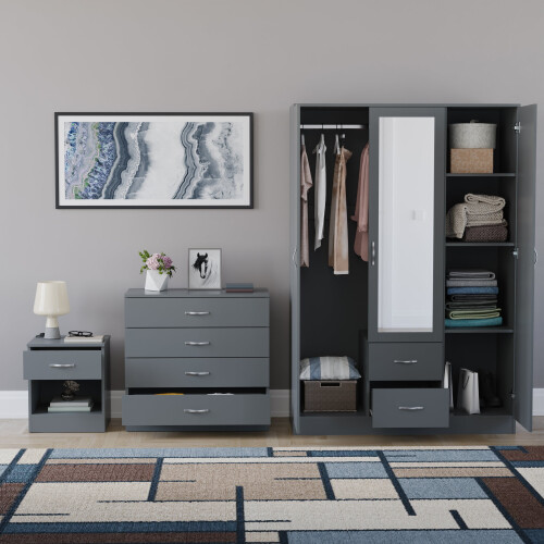 Vida Designs (Grey) Vida Designs Riano 3 Piece Bedroom Set 14 2