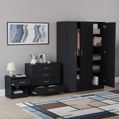 Vida Designs (Black) Vida Designs Riano 3 Piece Bedroom Set 8 1