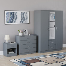 (Grey) Vida Designs Riano 3 Piece Bedroom Set 14
