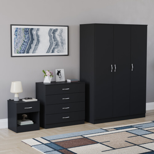 Vida Designs (Black) Vida Designs Riano 3 Piece Bedroom Set 8