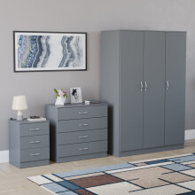 (Grey) Vida Designs Riano 3 Piece Bedroom Set 12