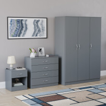 (Grey) Vida Designs Riano 3 Piece Bedroom Set 8