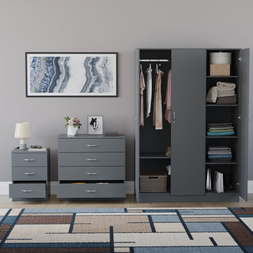 Vida Designs (Grey) Vida Designs Riano 3 Piece Bedroom Set 12 2
