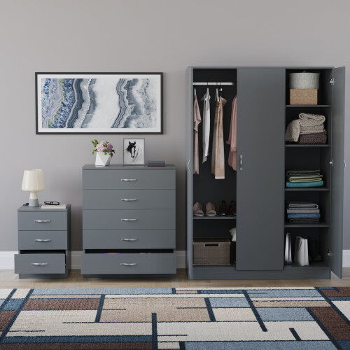 Vida Designs (Grey) Vida Designs Riano 3 Piece Bedroom Set 13 2