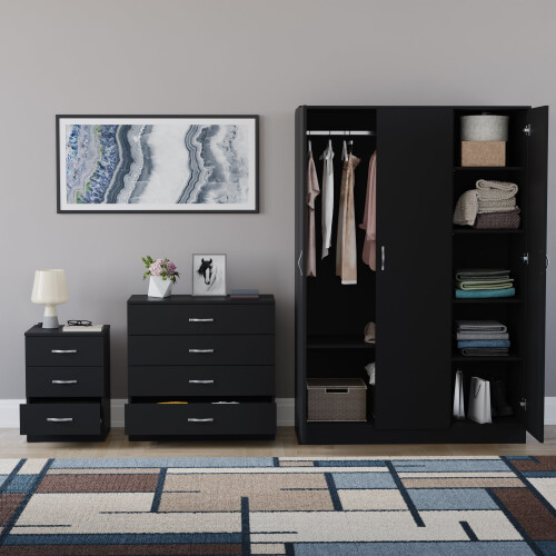 Vida Designs (Black) Vida Designs Riano 3 Piece Bedroom Set 12 2