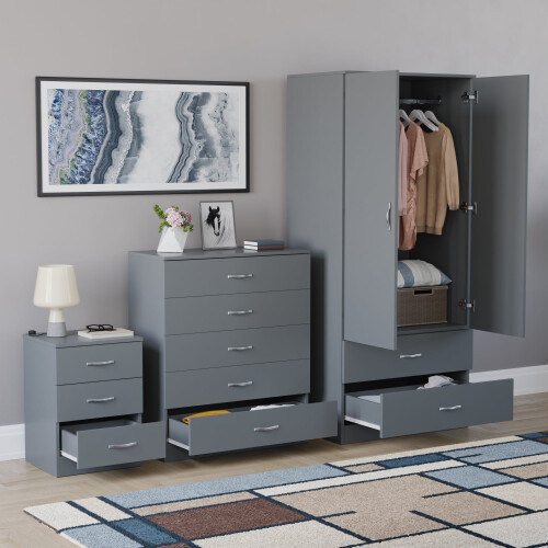 Vida Designs (Grey) Vida Designs Riano 3 Piece Bedroom Set 7 1