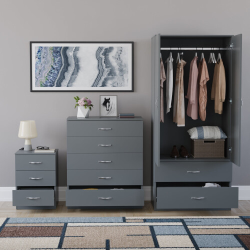 Vida Designs (Grey) Vida Designs Riano 3 Piece Bedroom Set 7 2