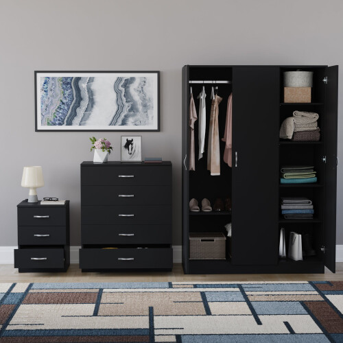 Vida Designs (Black) Vida Designs Riano 3 Piece Bedroom Set 13 2