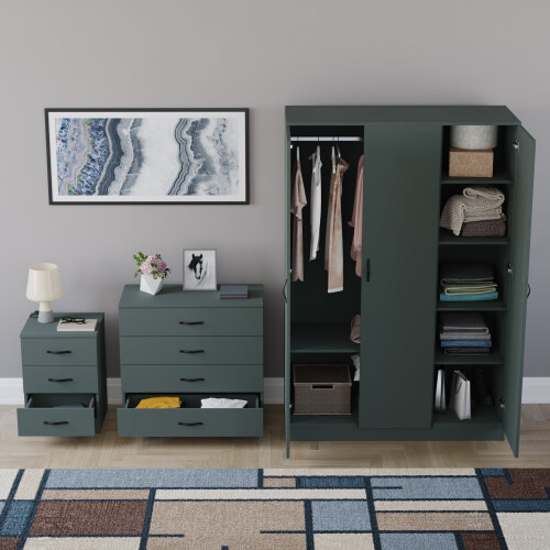 Vida Designs (Jasper Green) Vida Designs Riano 3 Piece Bedroom Set 12 2