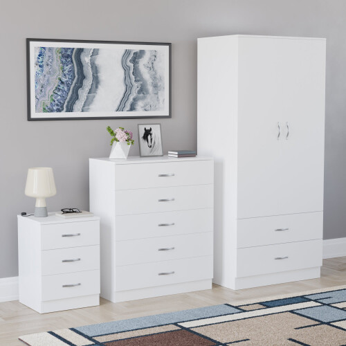 Vida Designs (White) Vida Designs Riano 3 Piece Bedroom Set 7