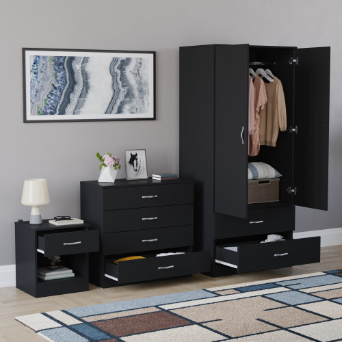 Vida Designs (Black) Vida Designs Riano 3 Piece Bedroom Set 2 1