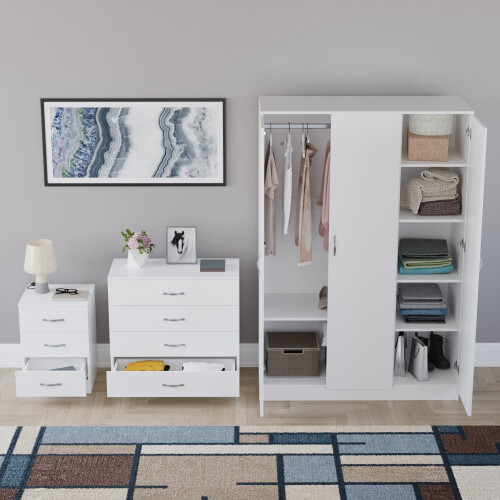 Vida Designs (White) Vida Designs Riano 3 Piece Bedroom Set 12 2