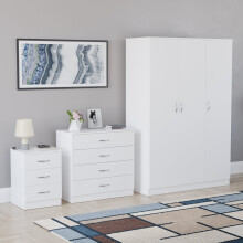 (White) Vida Designs Riano 3 Piece Bedroom Set 12