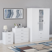 (White) Vida Designs Riano 3 Piece Bedroom Set 18