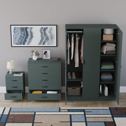 Vida Designs (Jasper Green) Vida Designs Riano 3 Piece Bedroom Set 13 2