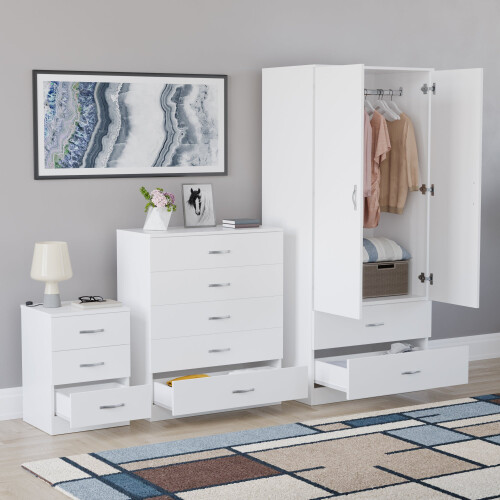 Vida Designs (White) Vida Designs Riano 3 Piece Bedroom Set 7 1