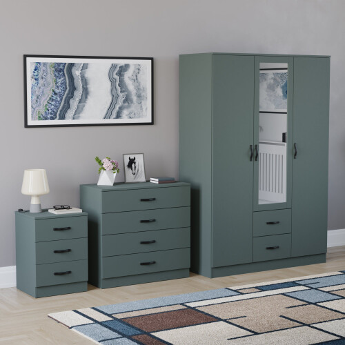 Vida Designs (Jasper Green) Vida Designs Riano 3 Piece Bedroom Set 18