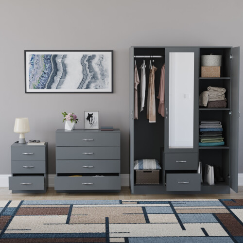 Vida Designs (Grey) Vida Designs Riano 3 Piece Bedroom Set 18 2