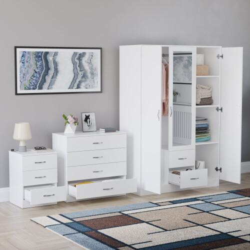 Vida Designs (White) Vida Designs Riano 3 Piece Bedroom Set 18 1