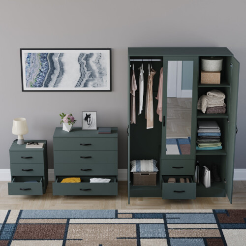 Vida Designs (Jasper Green) Vida Designs Riano 3 Piece Bedroom Set 18 2