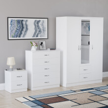 (White) Vida Designs Riano 3 Piece Bedroom Set 17