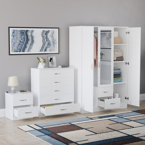 Vida Designs (White) Vida Designs Riano 3 Piece Bedroom Set 17 1