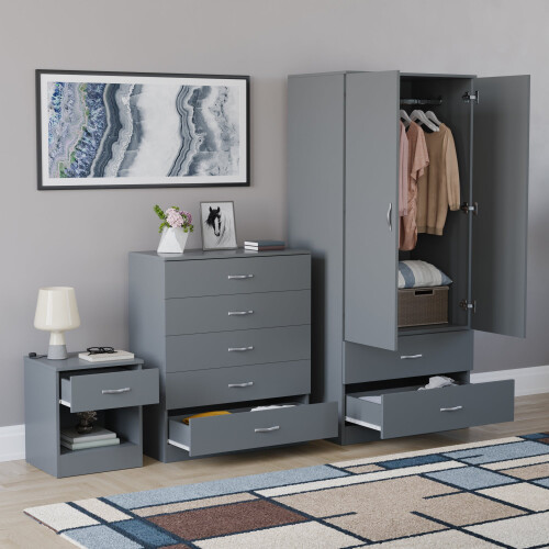 Vida Designs (Grey) Vida Designs Riano 3 Piece Bedroom Set 3 1