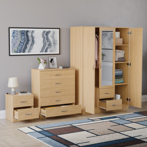 Vida Designs (Pine) Vida Designs Riano 3 Piece Bedroom Set 17 1