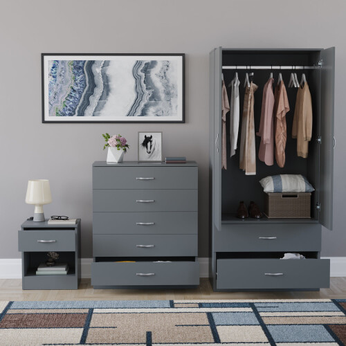 Vida Designs (Grey) Vida Designs Riano 3 Piece Bedroom Set 3 2