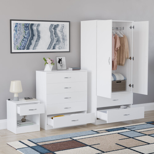 Vida Designs (White) Vida Designs Riano 3 Piece Bedroom Set 3 1