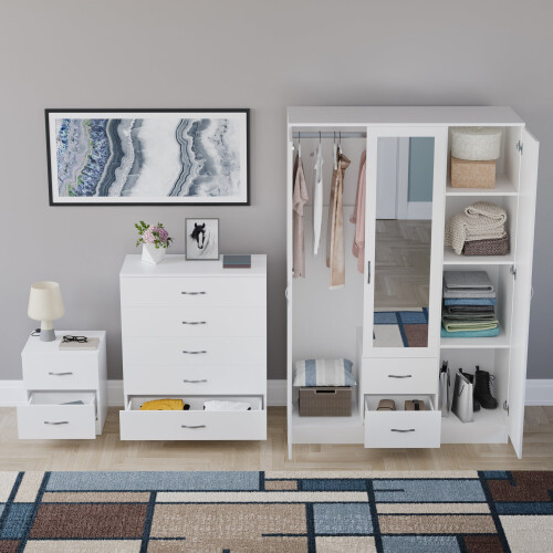 Vida Designs (White) Vida Designs Riano 3 Piece Bedroom Set 17 2