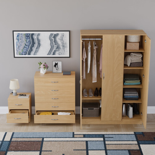 Vida Designs (Pine) Vida Designs Riano 3 Piece Bedroom Set 11 2