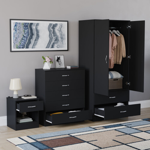 Vida Designs (Black) Vida Designs Riano 3 Piece Bedroom Set 3 1