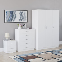 (White) Vida Designs Riano 3 Piece Bedroom Set 11