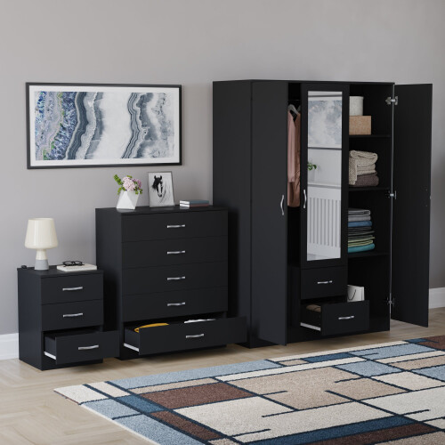 Vida Designs (Black) Vida Designs Riano 3 Piece Bedroom Set 19 1