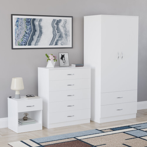 Vida Designs (White) Vida Designs Riano 3 Piece Bedroom Set 3