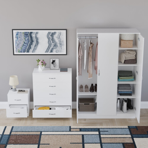 Vida Designs (White) Vida Designs Riano 3 Piece Bedroom Set 11 2