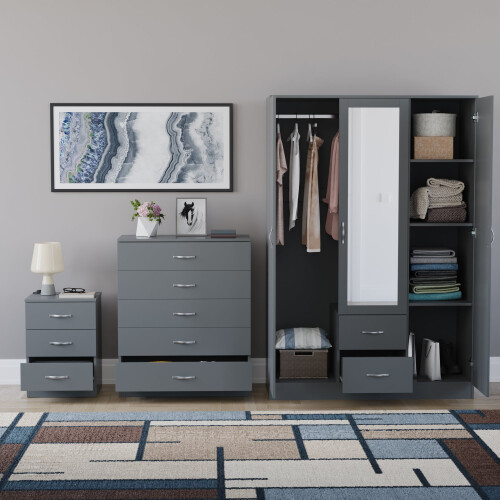 Vida Designs (Grey) Vida Designs Riano 3 Piece Bedroom Set 19 2