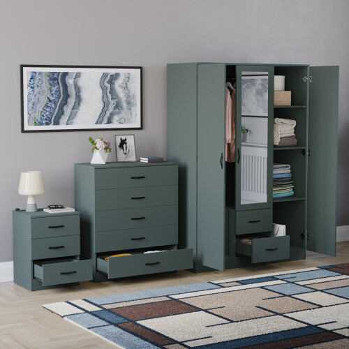Vida Designs (Jasper Green) Vida Designs Riano 3 Piece Bedroom Set 19 1