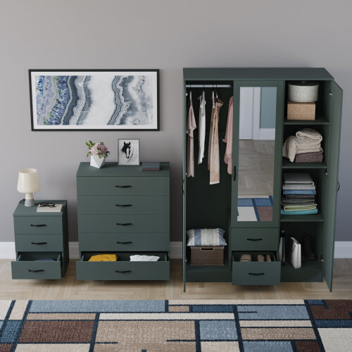 Vida Designs (Jasper Green) Vida Designs Riano 3 Piece Bedroom Set 19 2