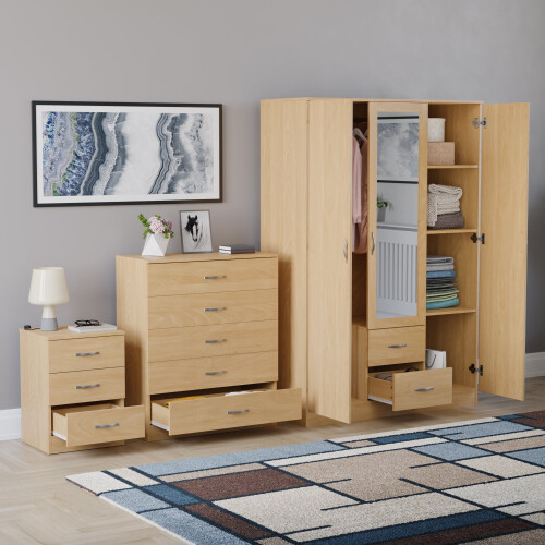 Vida Designs (Pine) Vida Designs Riano 3 Piece Bedroom Set 19 1