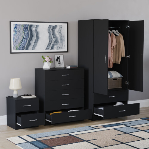 Vida Designs (Black) Vida Designs Riano 3 Piece Bedroom Set 5 1