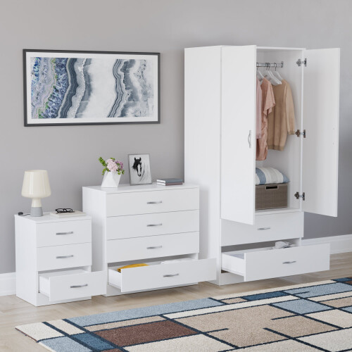 Vida Designs (White) Vida Designs Riano 3 Piece Bedroom Set 6 1