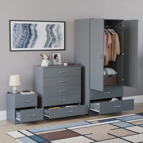 Vida Designs (Grey) Vida Designs Riano 3 Piece Bedroom Set 5 1