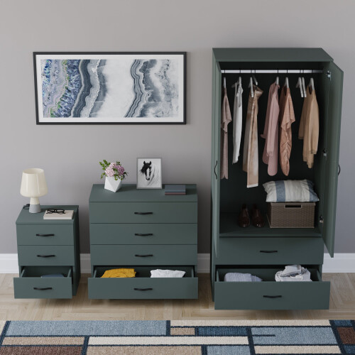 Vida Designs (Jasper Green) Vida Designs Riano 3 Piece Bedroom Set 6 2