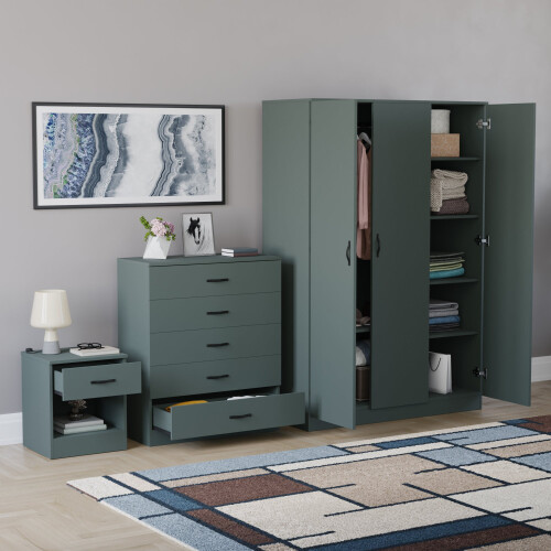 Vida Designs (Jasper Green) Vida Designs Riano 3 Piece Bedroom Set 9 1